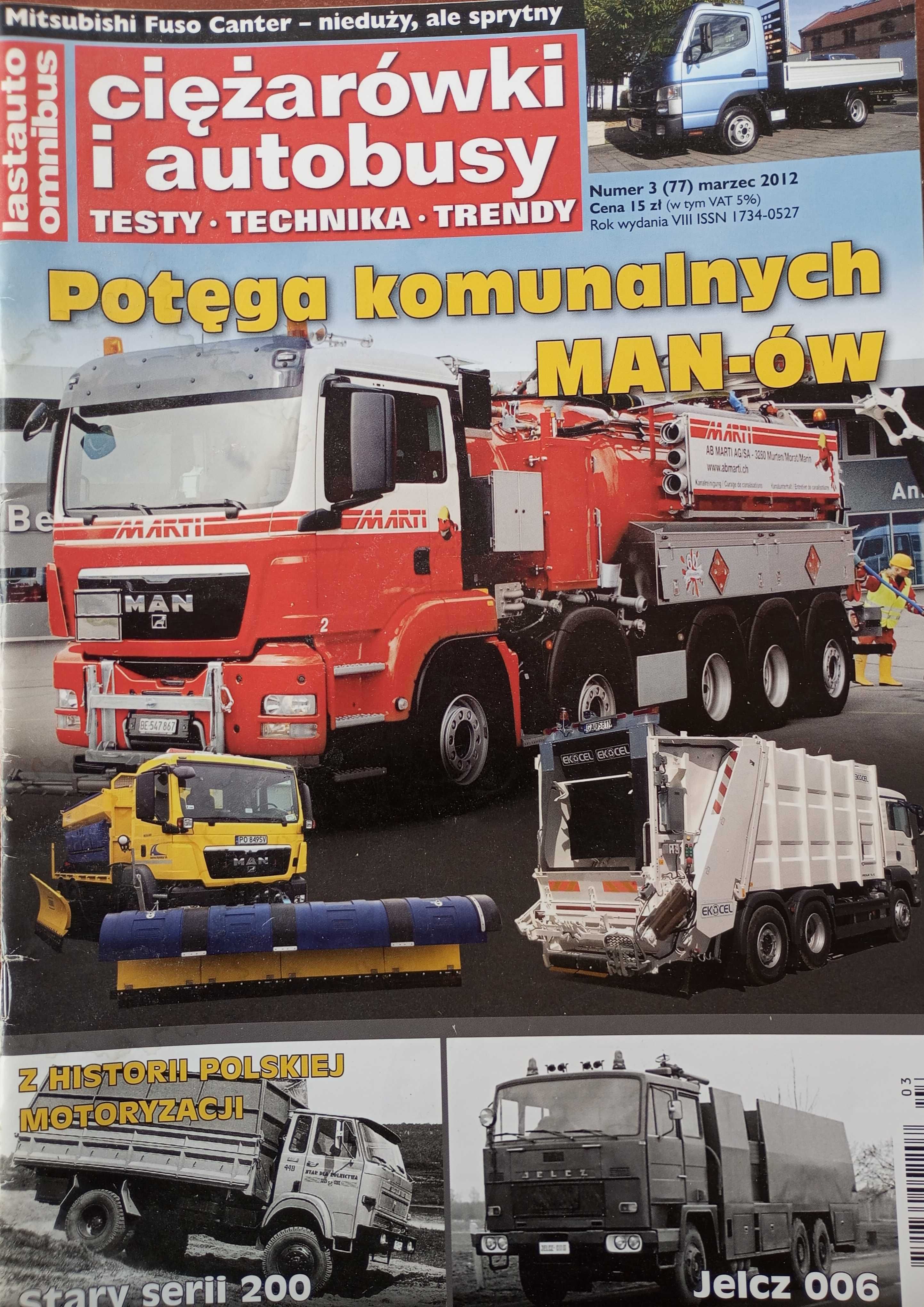 Ciężarówki i autobusy. 2012 r. 8 numerów -7 sztuk.