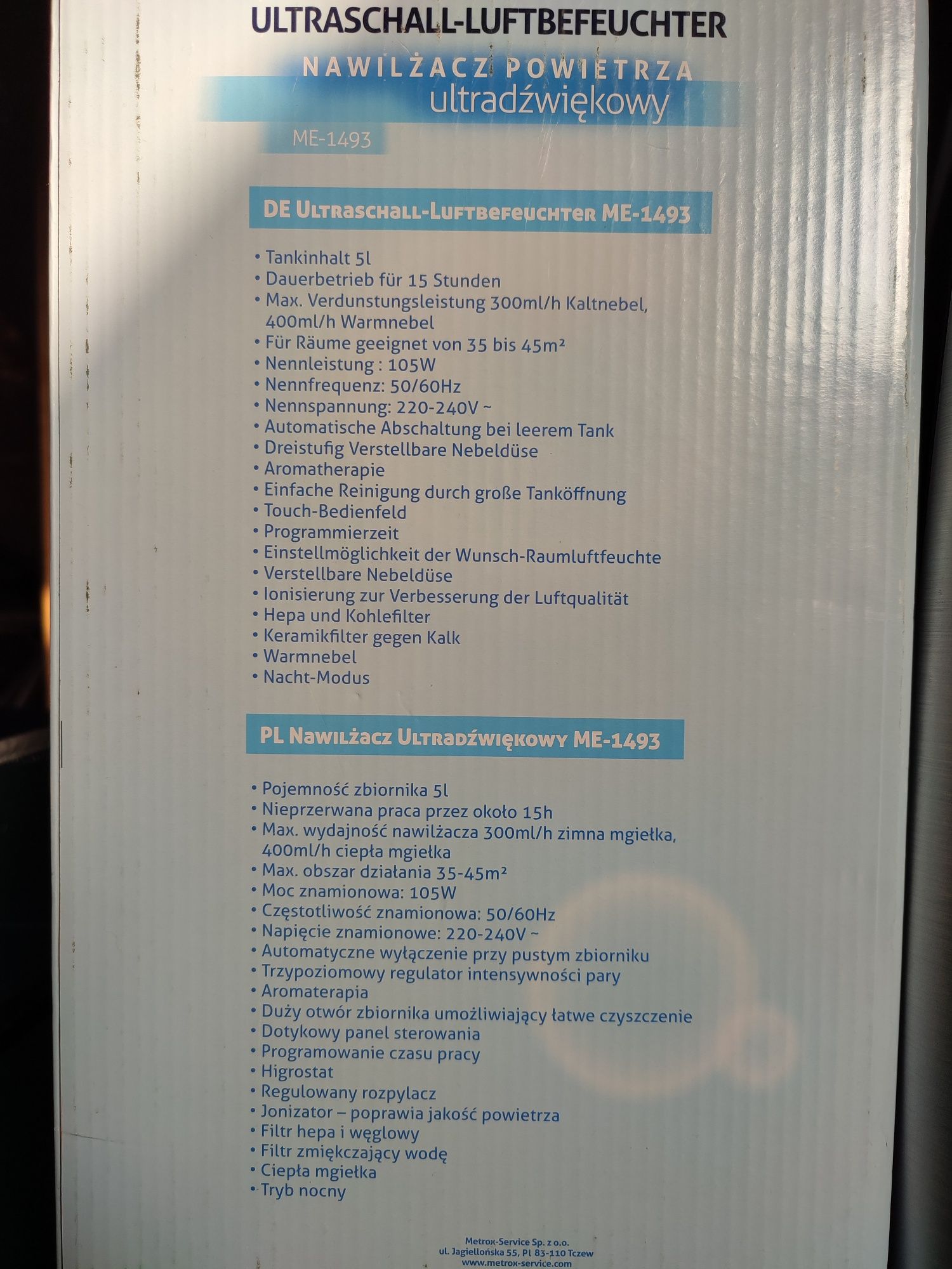 Nawilżacz powietrza Metrox 5L