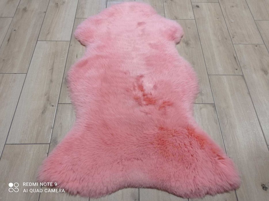 Dywan SKÓRY OWCZE duże skóra owcza różowa farbowana