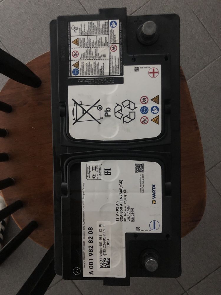 Bateria Varta Da Mercedes original em bom estado 92 ah