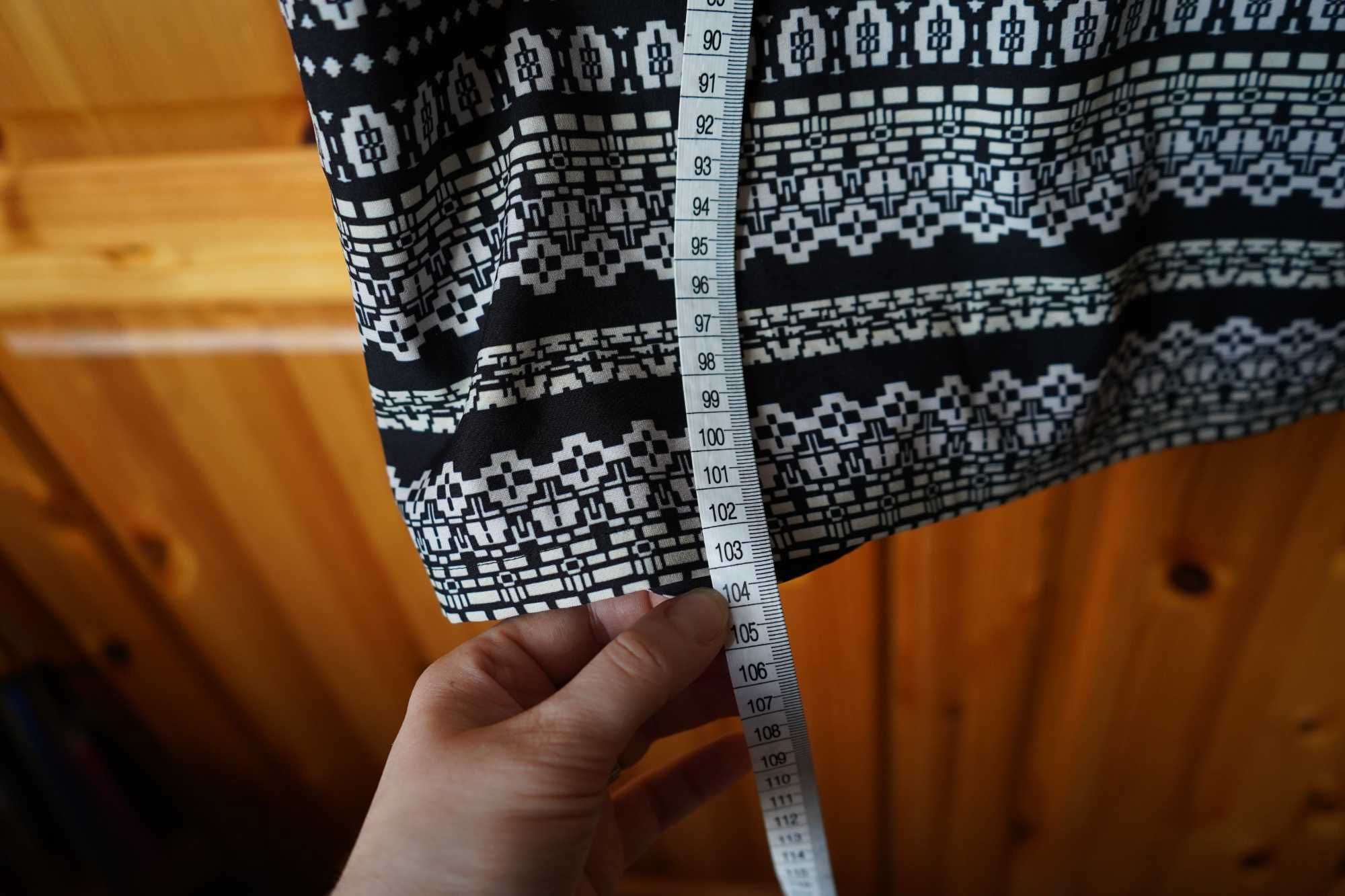 tunika sukienka czarna XL ze wzorami