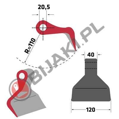 Bijak młotkowy RM-4-20 kosiarka mulczer Technos Maschio Gilbers Cabe
