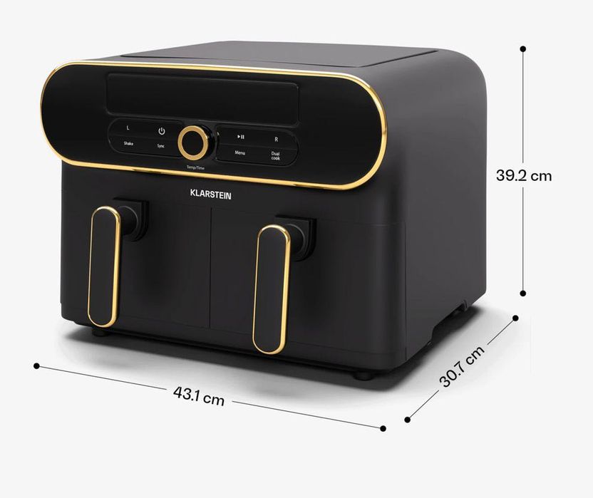 Aерофритюрниця Klarstein AuraAir Colour Touch з двома відсіками, нова