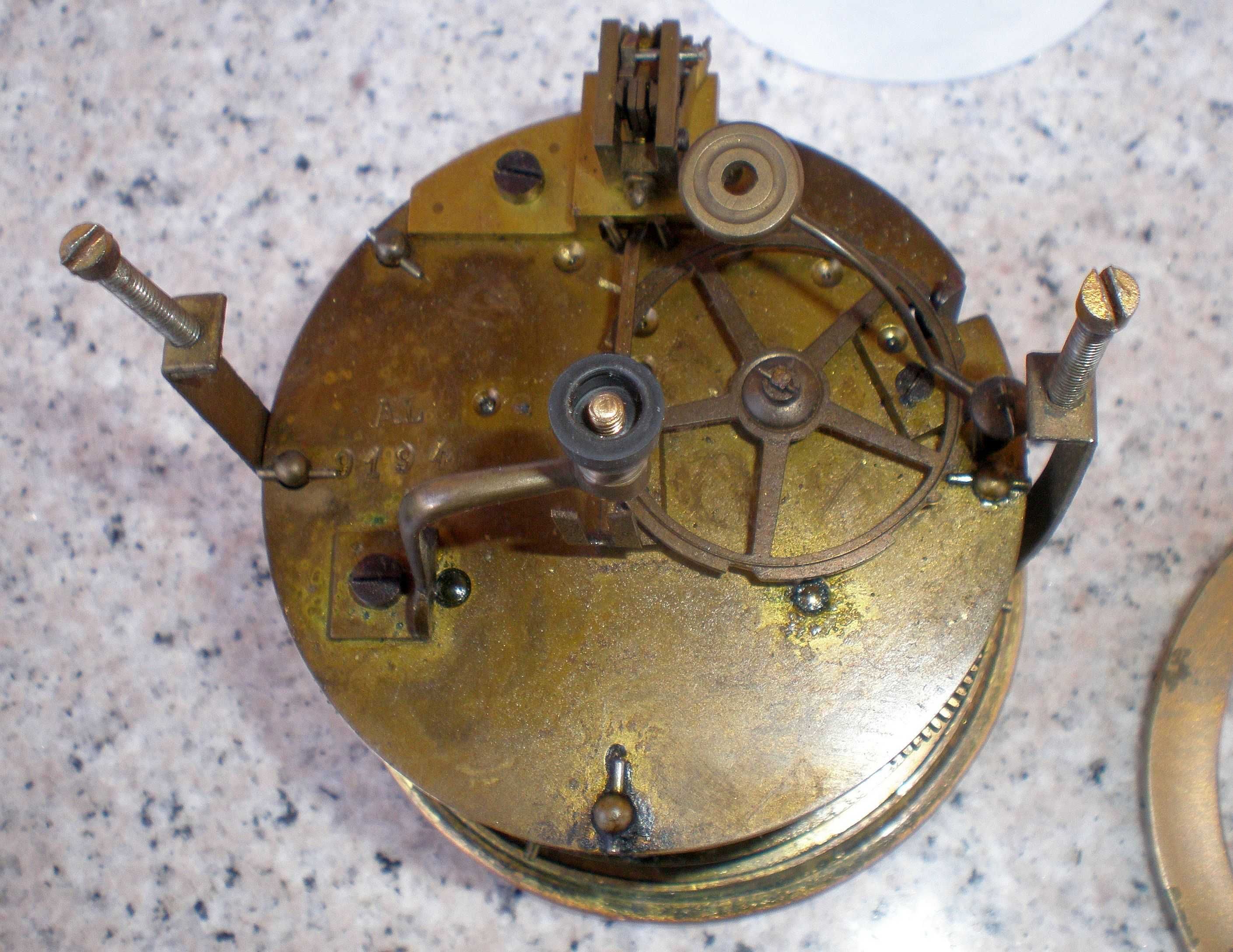 francuski zegar kominkowy  - mechanizm - sprawny