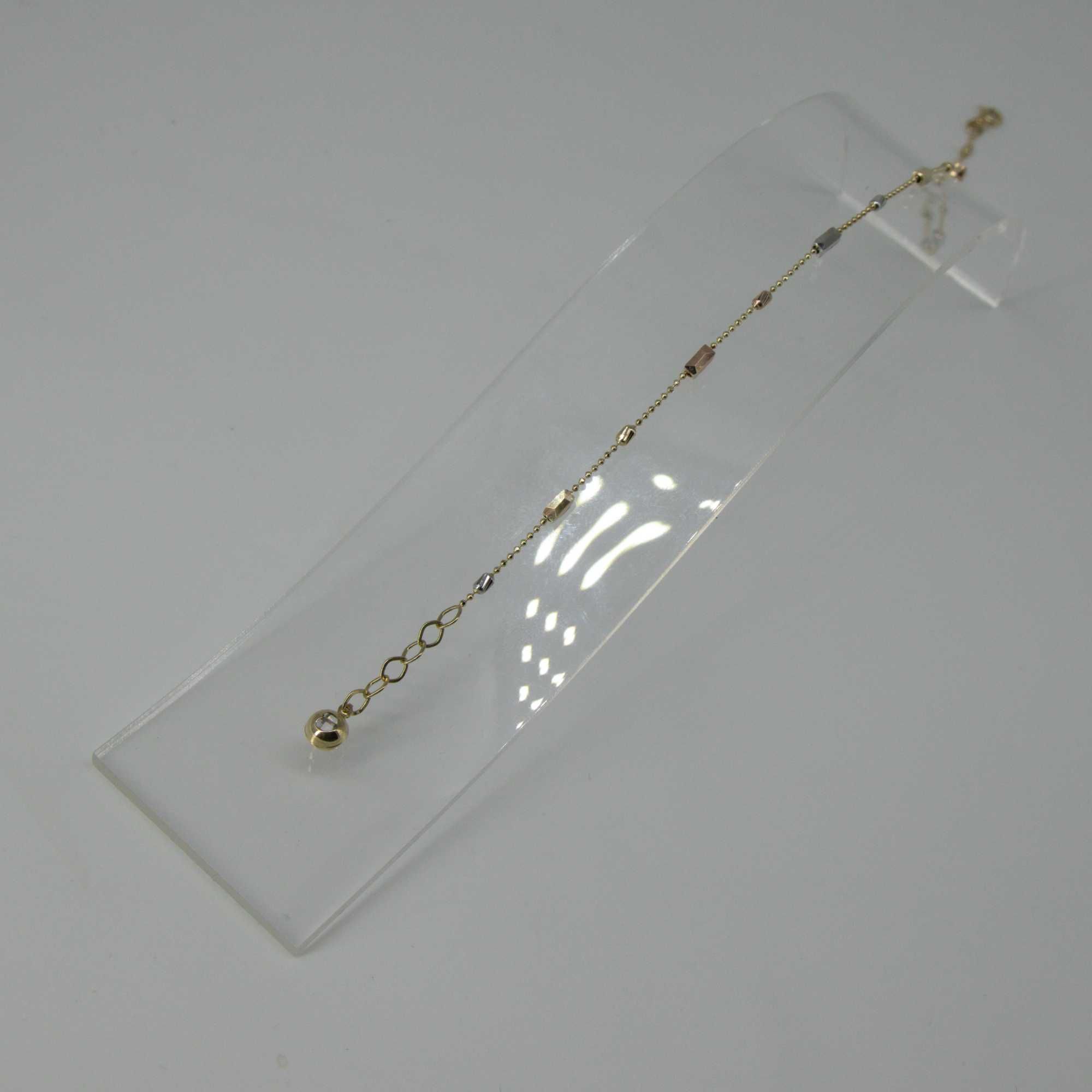 złota bransoletka 585 na nogę 2,48g reg 23-24,5cm WYSYŁKA GRATIS