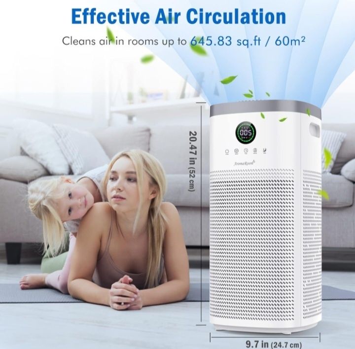 Oczyszczacz powietrza w pomieszczeniu Aroma, cichy tryb uśpienia