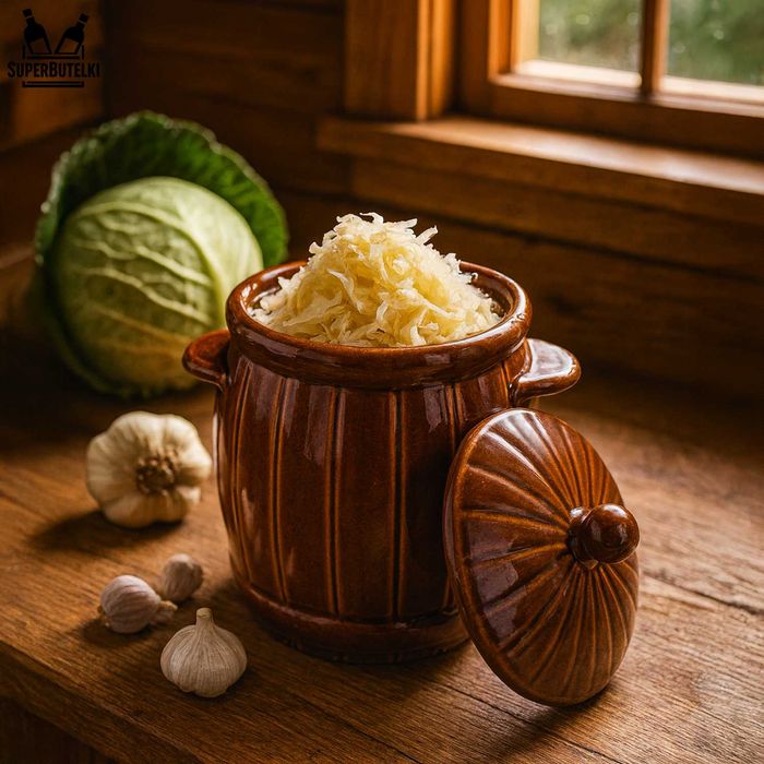 Pojemnik garnek ceramiczny kamionka 4 L na ogórki, kapustę wzór 2