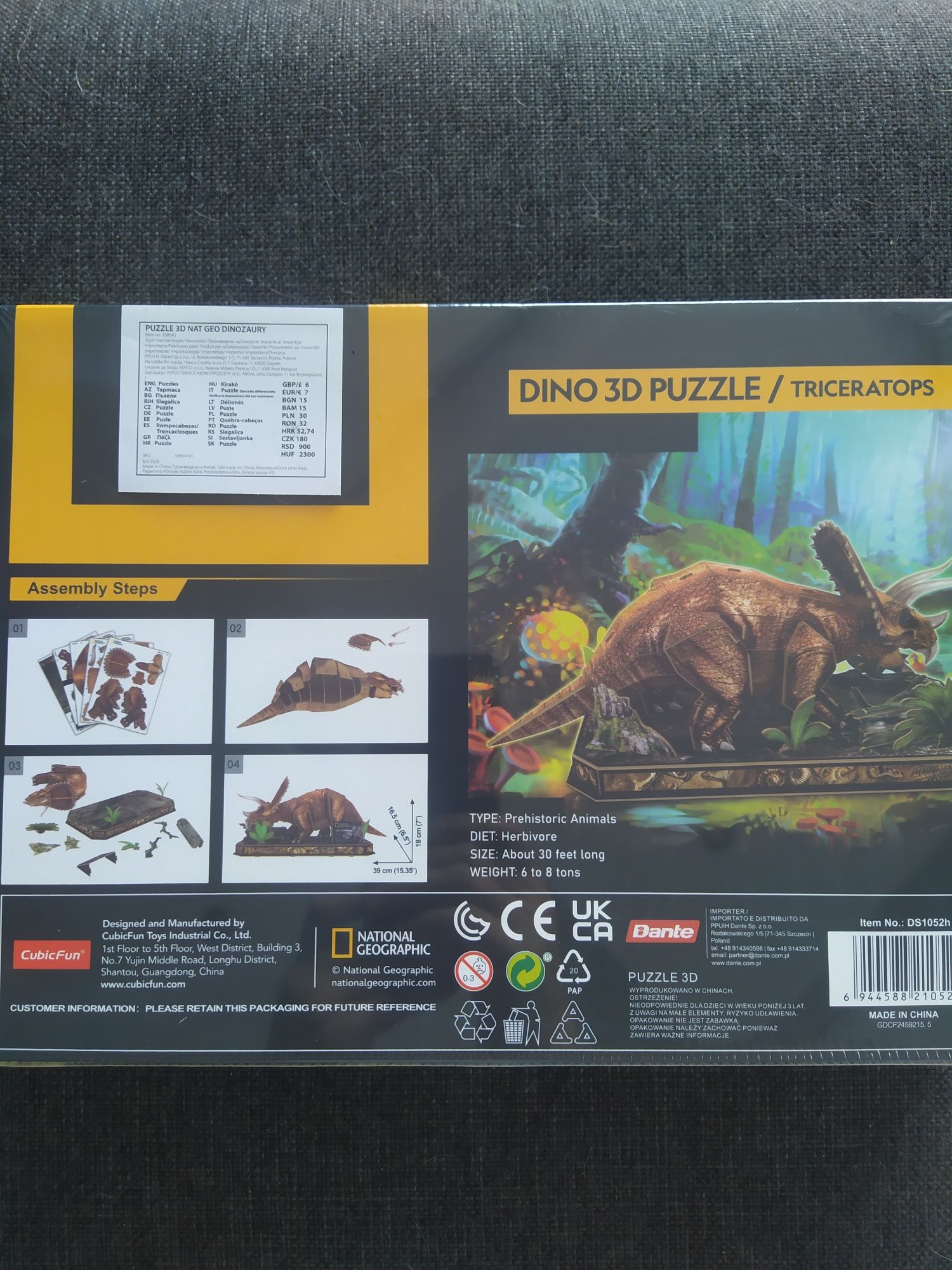 Dino Puzzle 3D triceratops National Geographic