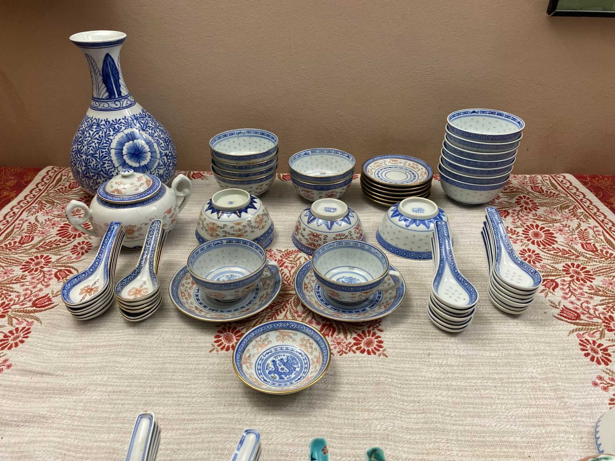 Porcelana ryżowa cukiernica talerzyki miseczki do ramen łyżeczki