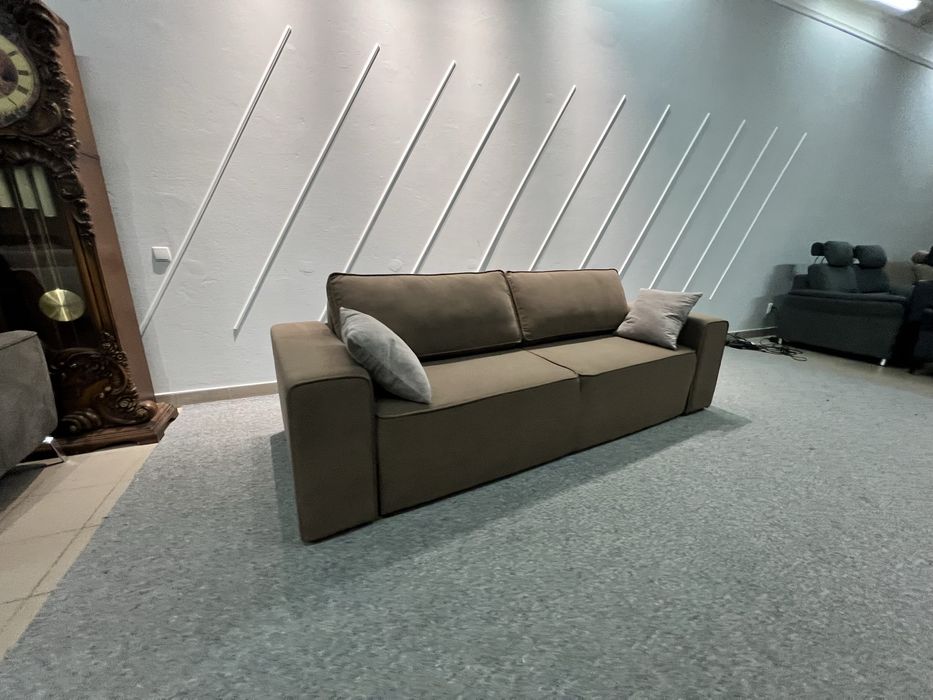 Новий розкладний диван велюр трійка