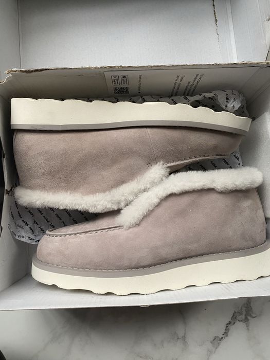 Лофери  PRPY сірий замш хутро