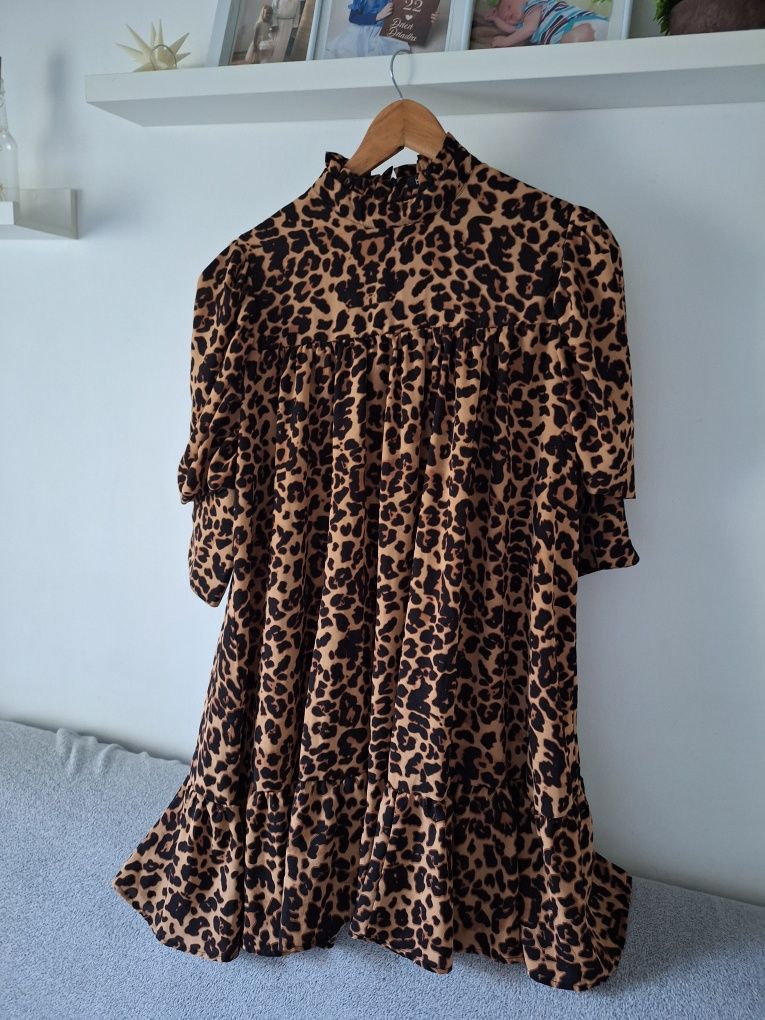 Sukienka damska wesele boho panterka Stan idealny Boohoo 44 XXL