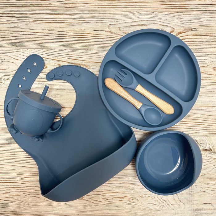 Набір Дитячий Силіконовий посуд для прикорму. Єко посуд. 6 предметов