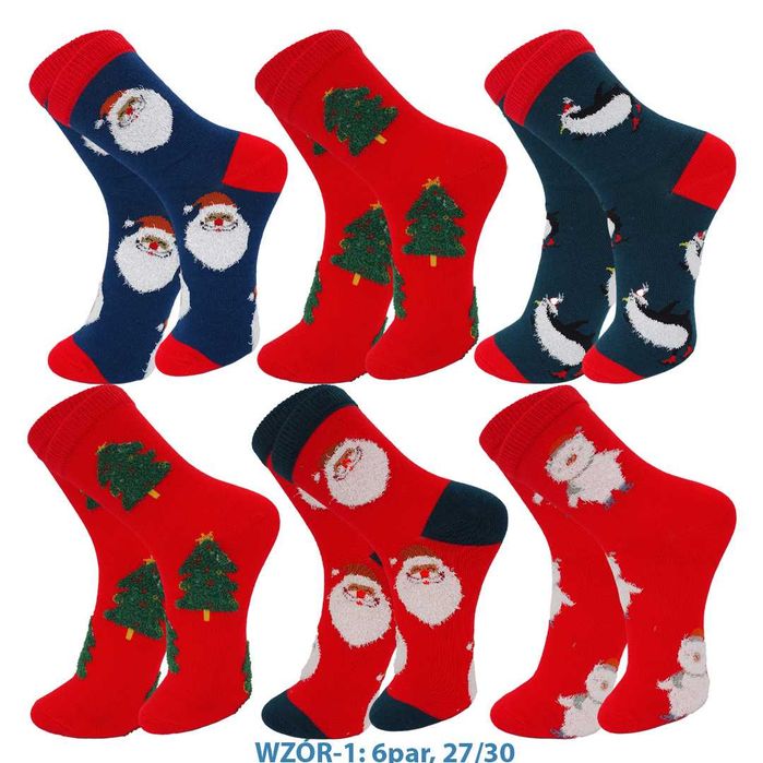 6X Skarpety świąteczne dziecięce mix kolorów (23-26) OJGC95117Z