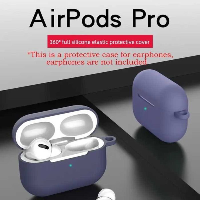 Чехол, чохол силіконовий для бездротових навушників Airpods синій