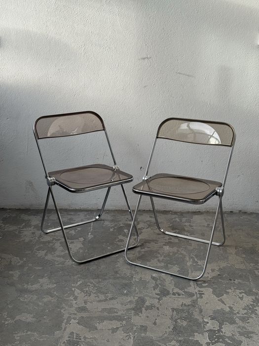 Krzesła Castelli Plia włochy vintage składane plexi