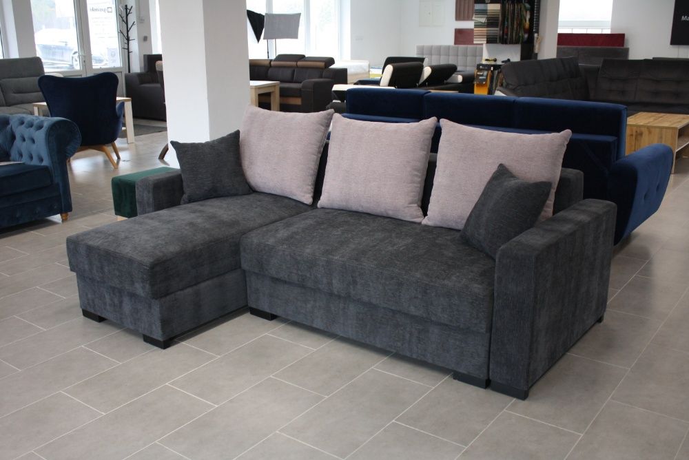 Mały narożnik ALEX na podwójnej sprężynie 230x155, spanie, 2 pojemniki