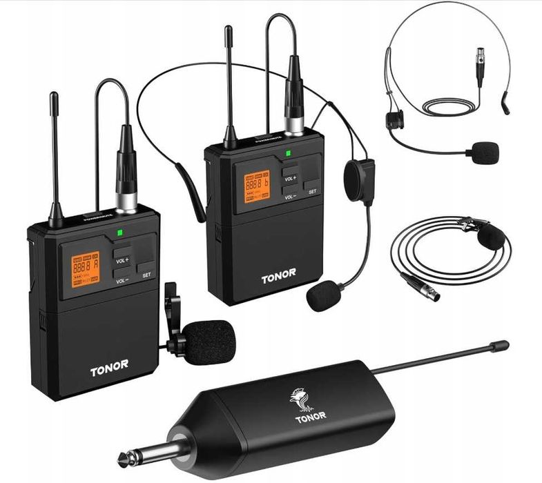 Profesjonalny Bezprzewodowy System Mikrofonowy UHF Tonor TW621/TW632