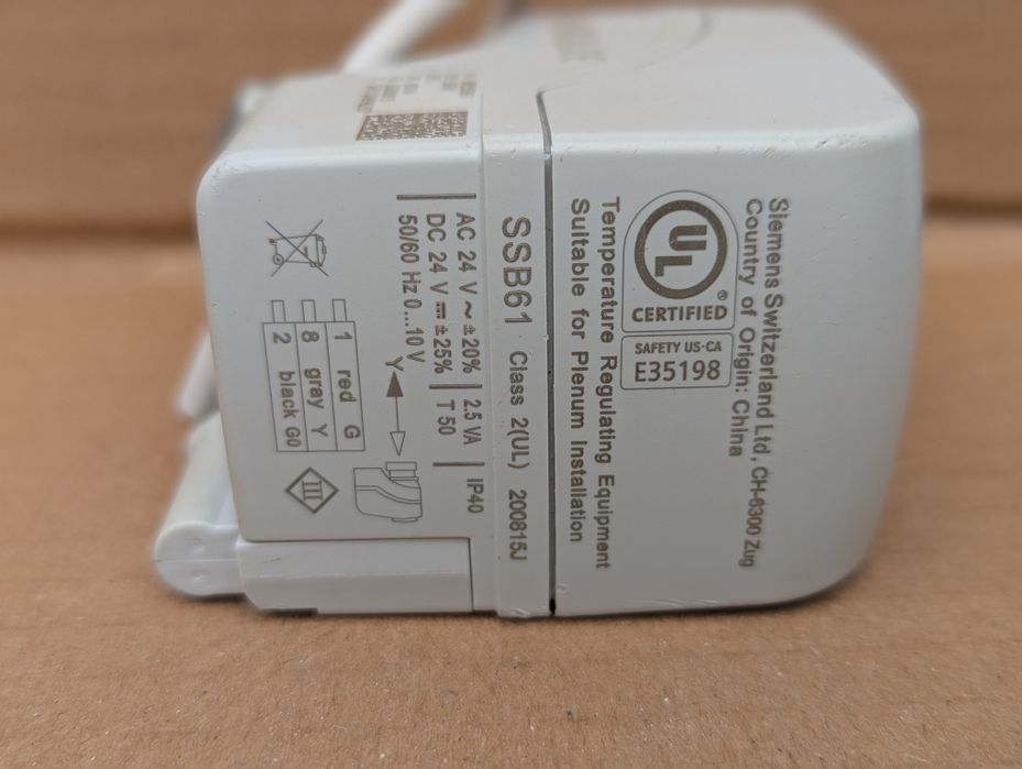 Siemens Acvatix SSB61, клапан зонального регулювання, вживаний