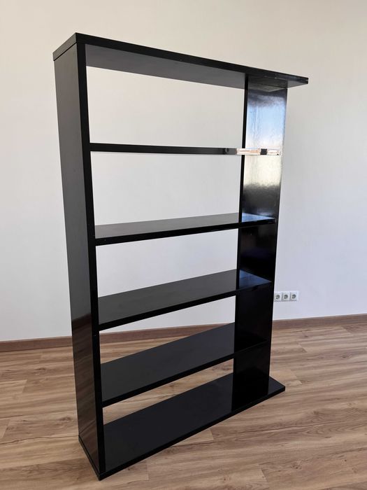 Estante/armário com 5 prateleiras – cor preta, estilo moderno