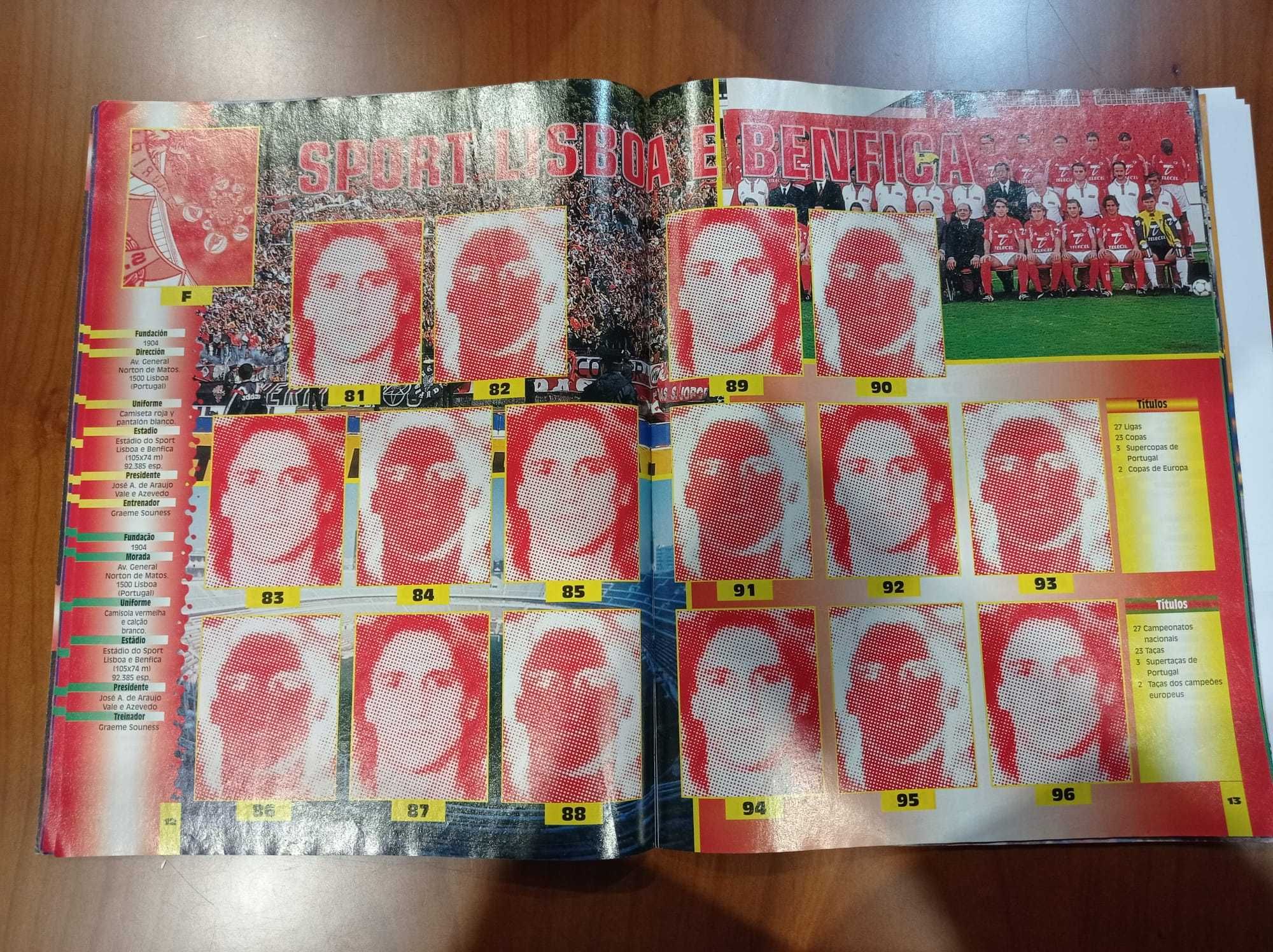 Caderneta melhores equipas europa 1999