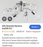 Nowa lampa plafon żyrandol salon pokój 6 x 60 w alfa dynamo