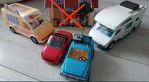 Playmobil 4 auta - kamper, lodziarnia, kabriolet i osobówka.