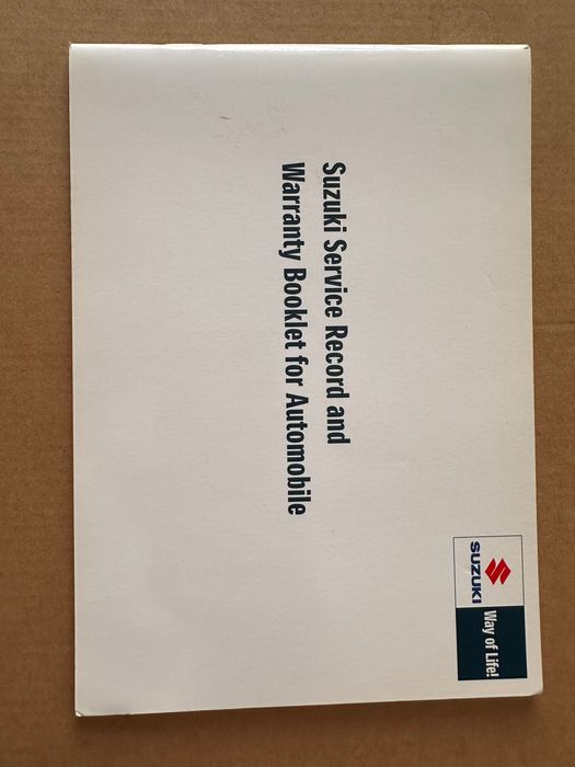 Нова сервісна книга Історія Сервісу Сузукі Suzuki