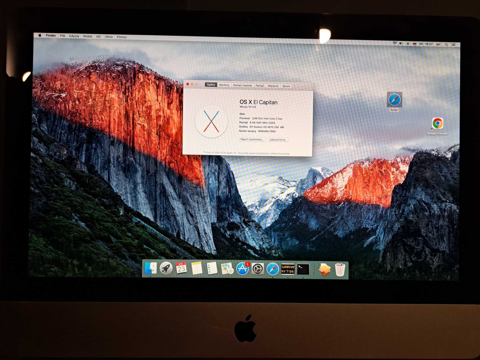 iMac Core2Duo 21.5" Late 2009	3.06GHz E7600 8GB RAM, SSD 256, emc 2308