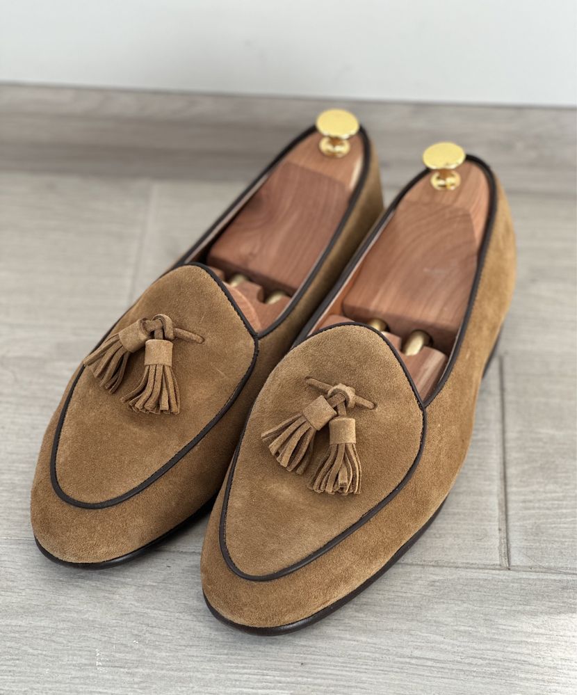 Мужские замшевые коричневые туфли лоферы loafers Berwick 1707 UK9 EU43