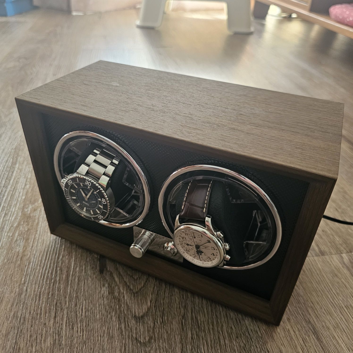 Watch Winder Display rotativo para 2 relógios