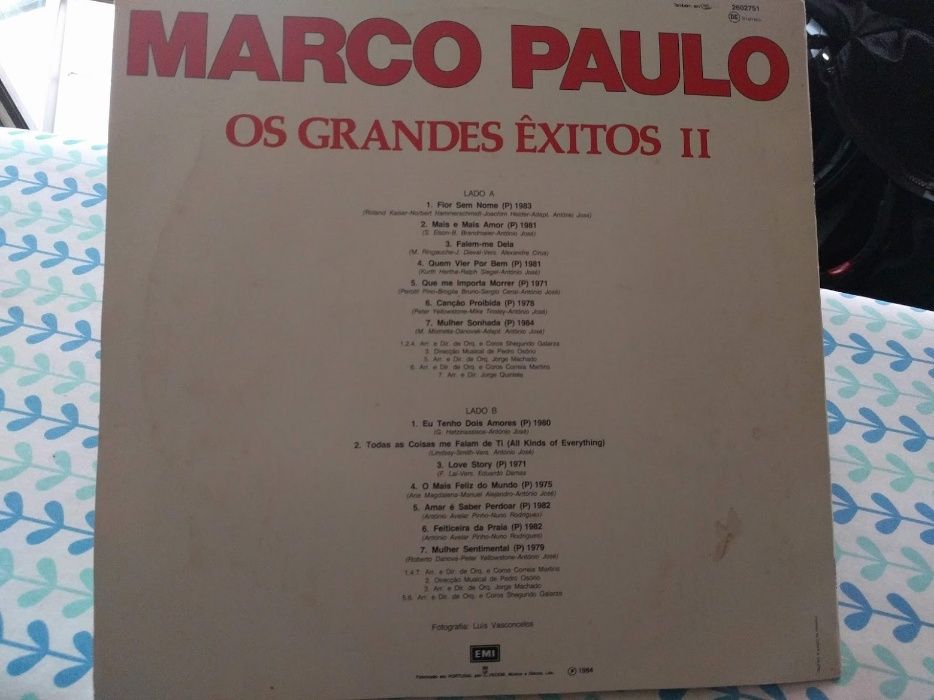 Disco LP Marco Paulo Grande Exitos II