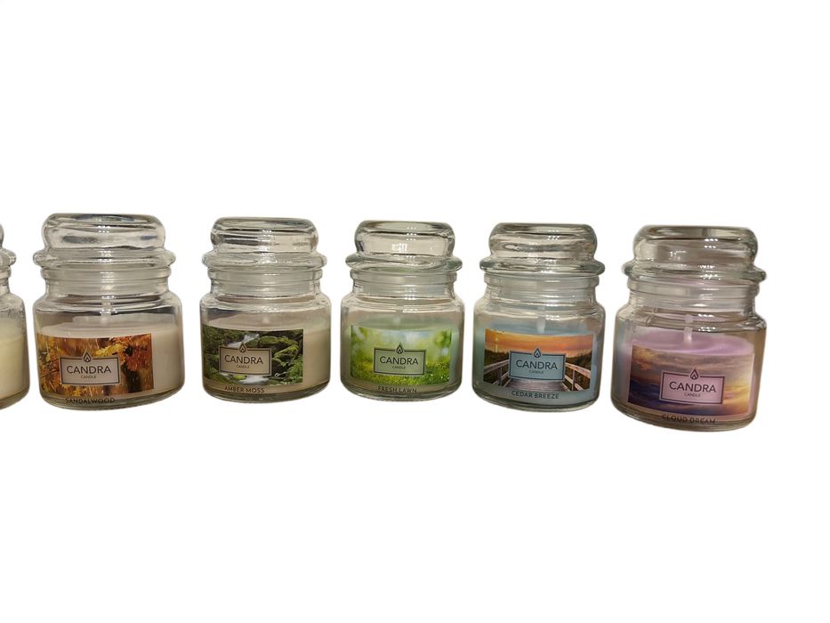 Zestaw 7 zapachowych świec w słoiczkach Candra nr.8406 - 8412