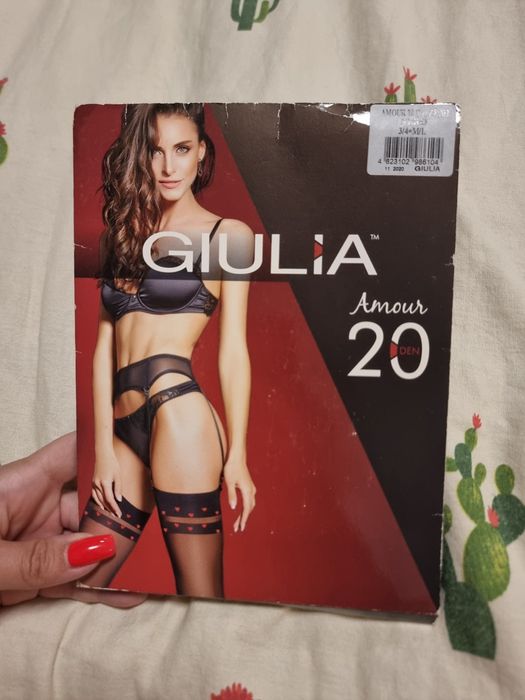 Чулки giulia amour 3-4р сердечки