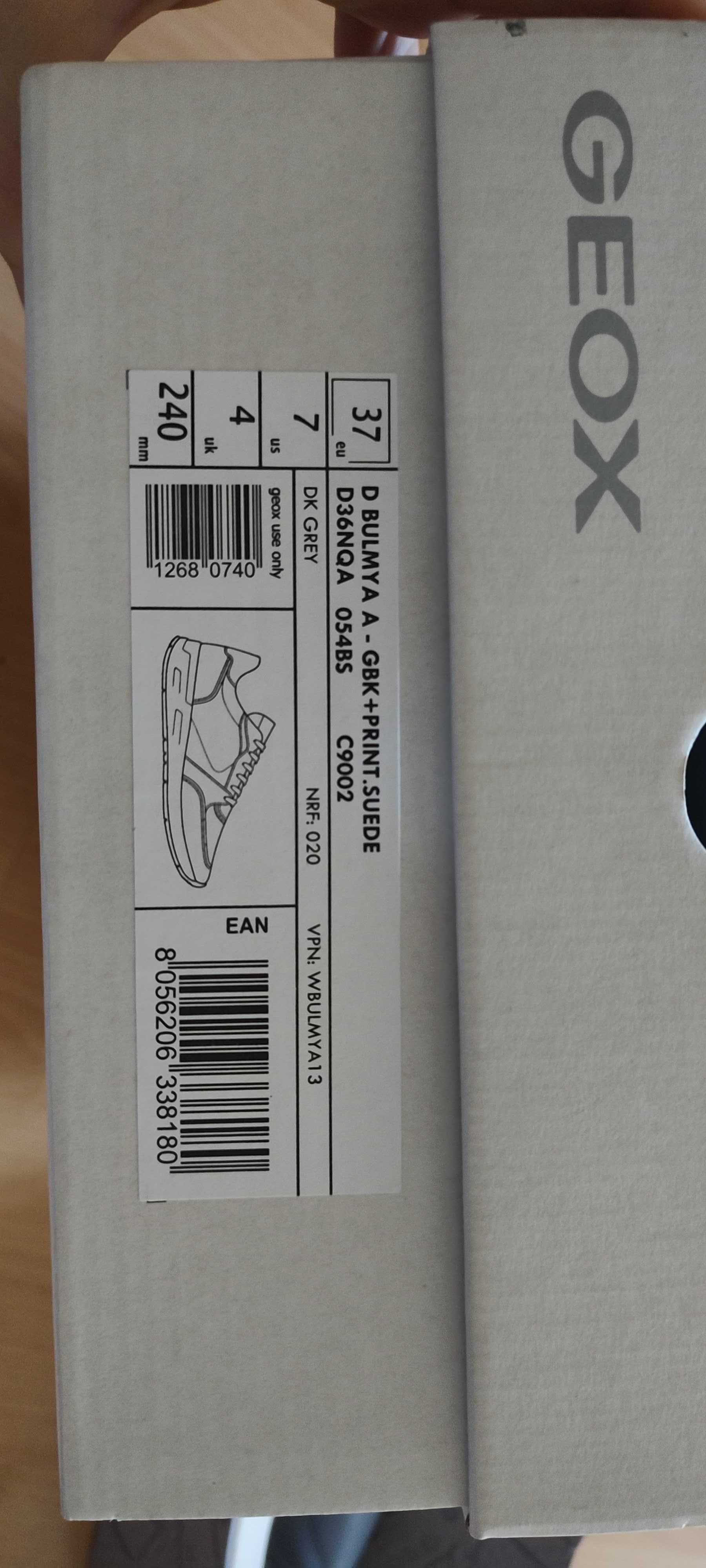Nowe damskie buty Geox szare, rozmiar 37 EU
