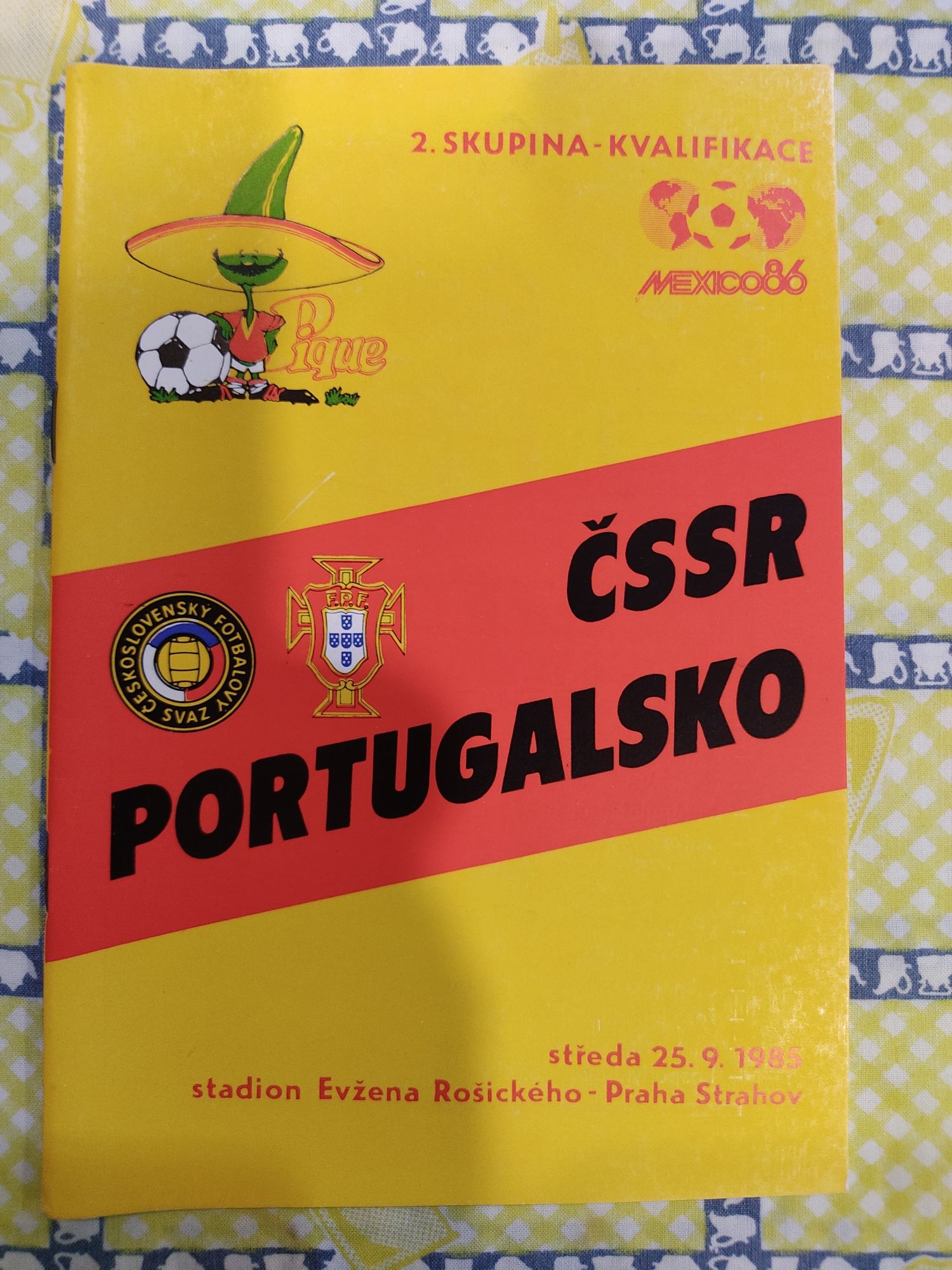 Programa Checoslováquia Portugal 1985