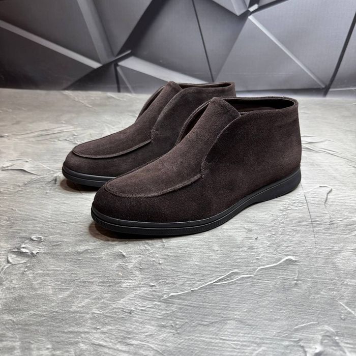 Ботинки Зимние ЛОФЕРЫ Замшевые мужские LORO PIANA Top! Замша + МЕХ!