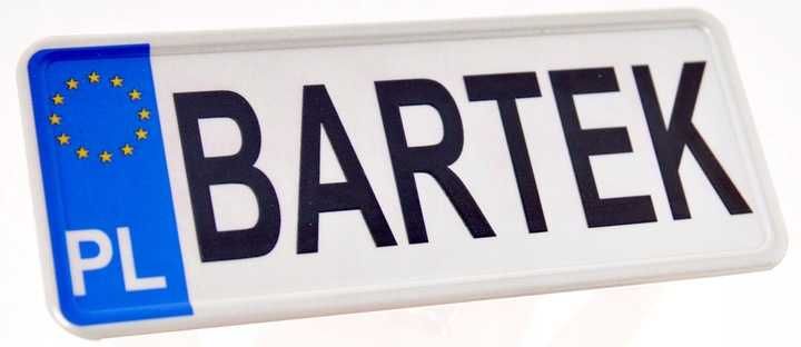 Mała tablica rejestracyjna IMIĘ DZIECKA| Euroband PL| Na jeździk|Autko