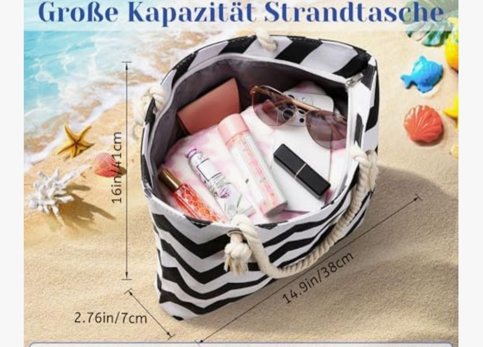 Torba plażowa w liście - nowa