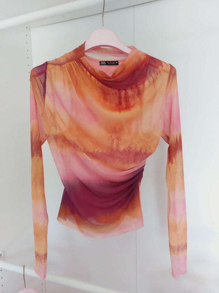 Zestaw!6x bluzka crop top Zara Guess S-36 kolorowy we wzory