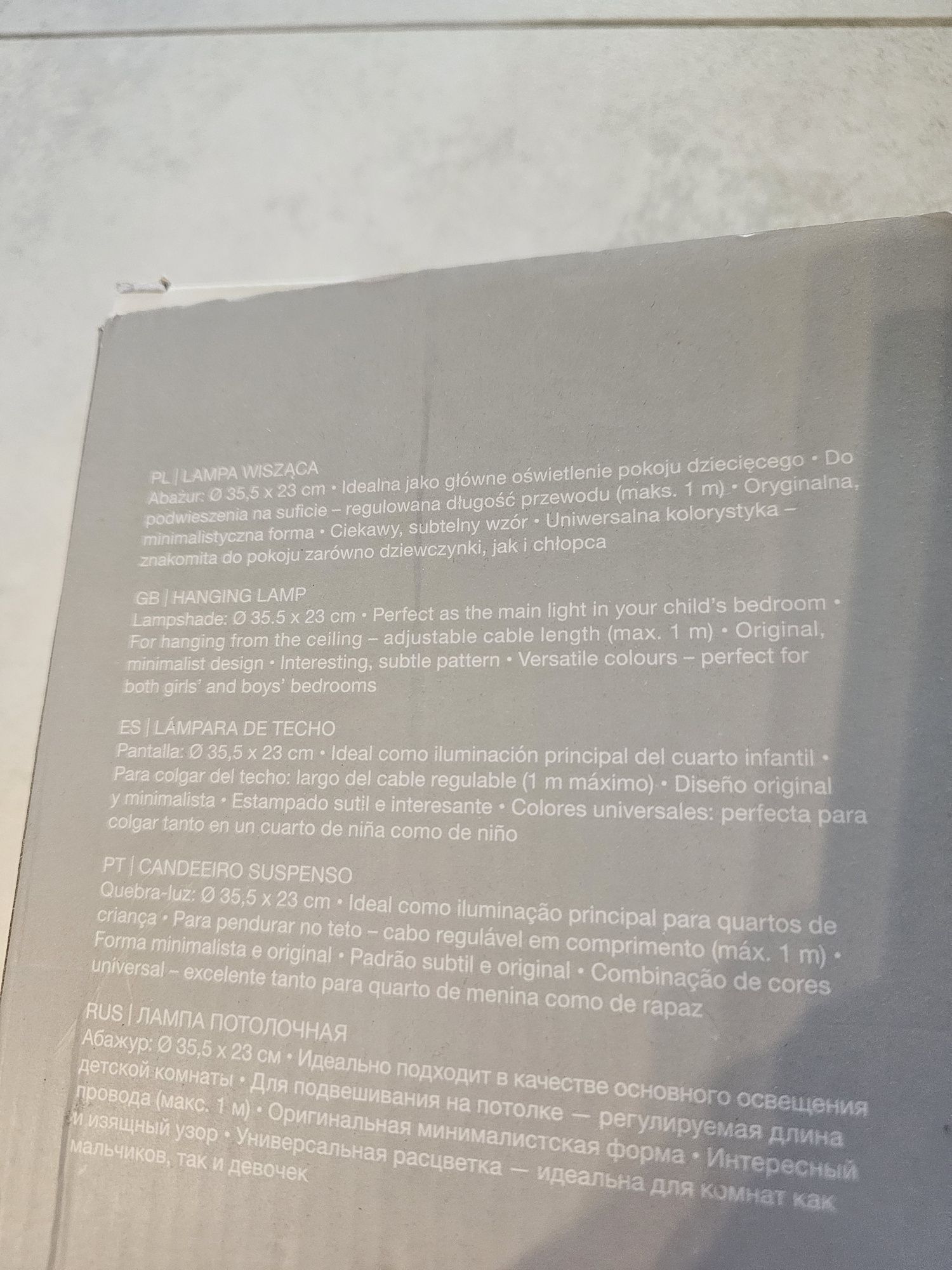 Smukee kids lampa wisząca e27  jasno-szara w gwiazdki