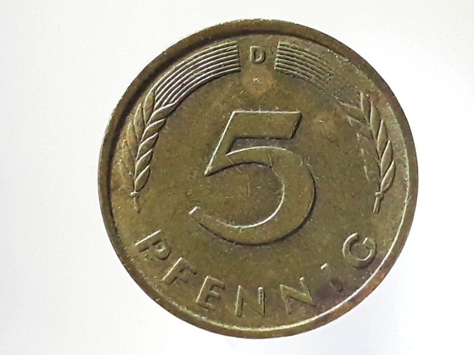 Stare monety. Moneta 5 pfennig / fenigów Niemcy roczniki 1950 do 1993