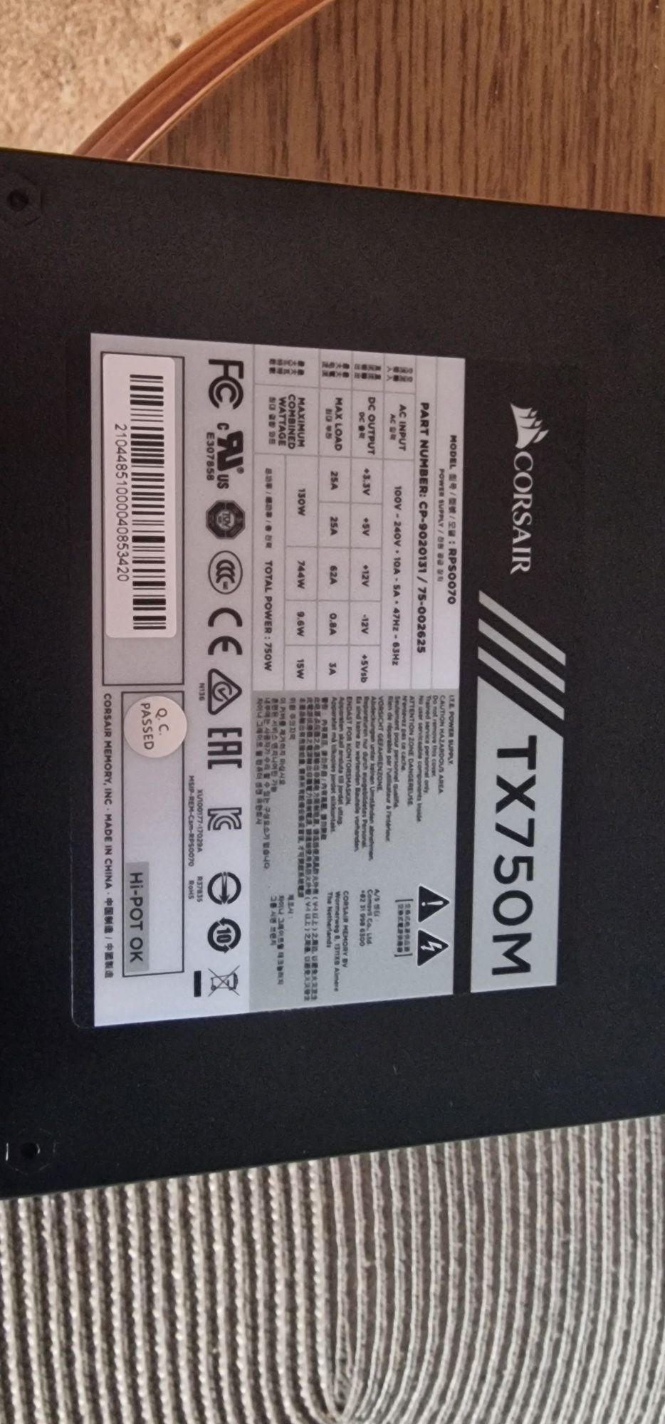 Zasilacz 750w Corsair TX750M