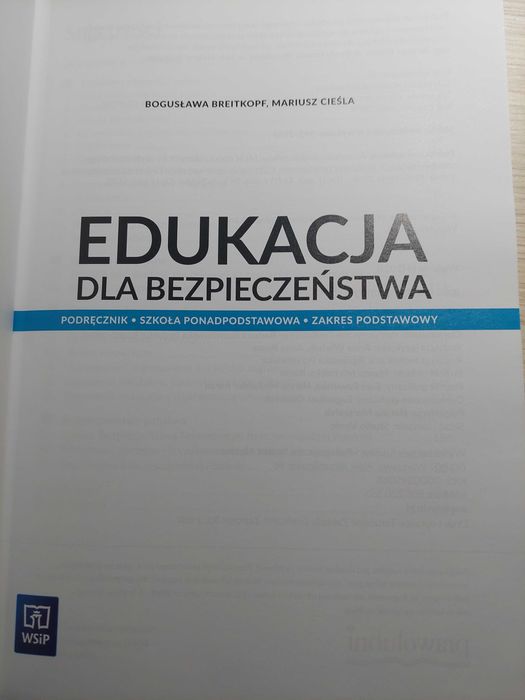 Podręcznik "EDUKACJA DLA BEZPIECZEŃSTWA" dla szkoły ponadpodstawowej.
