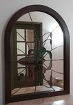 Espelho vitral com moldura em madeira
