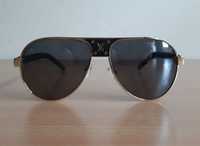 LOUIS VUITTON LV okulary przeciwsłoneczne męskie czarne logowane szkła