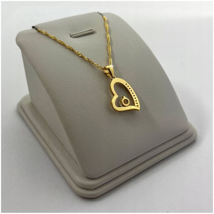 Łańcuszek Z Serduszkiem Pozłacany Srebrny Pr.925 Dla Dziewczynki Na Pr