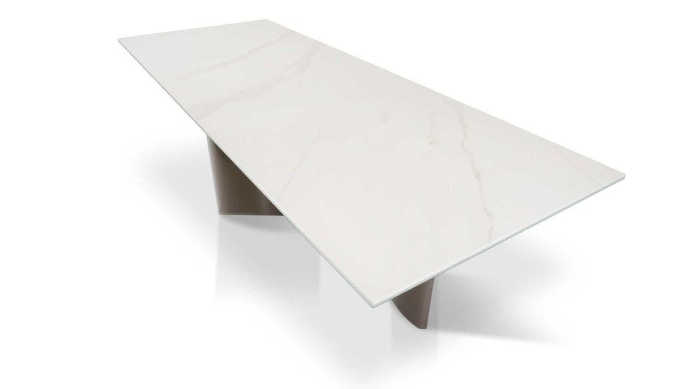 Stół ARENA blat ze spieku kwarcowego, podstawa brąz 280 cm x 110 cm