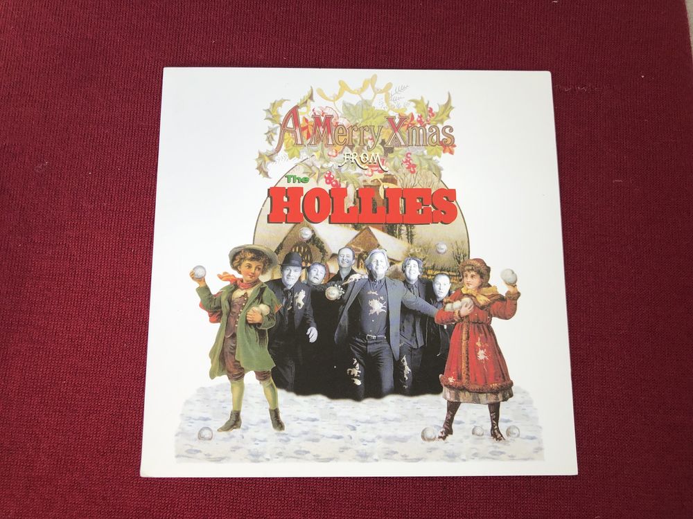 Kartka Świąteczna zespołu The Hollies z oryginalnymi podpisami