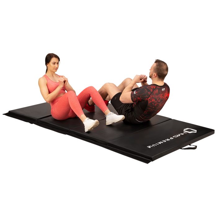 mgs01 black materac gimnastyczny składany 2400x1200 mm hms premium